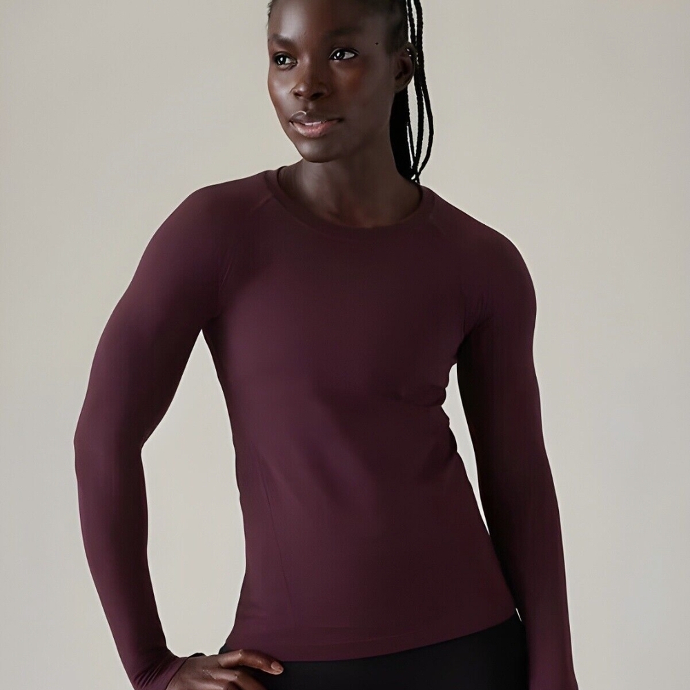 Women's Athleta In Motion Long Sleeve Top - Burgundy